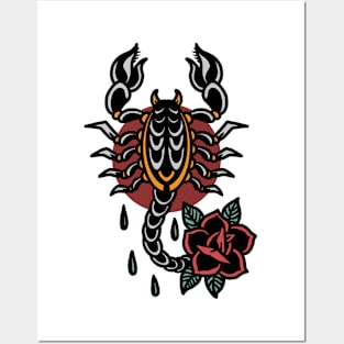 scorpion rose tattoo Posters and Art